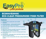2600 Gallon Pressurized Filter - No UV